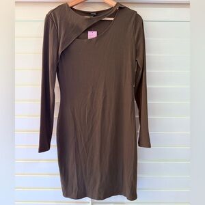 Wild Fable Olive Green Ribbed Dress